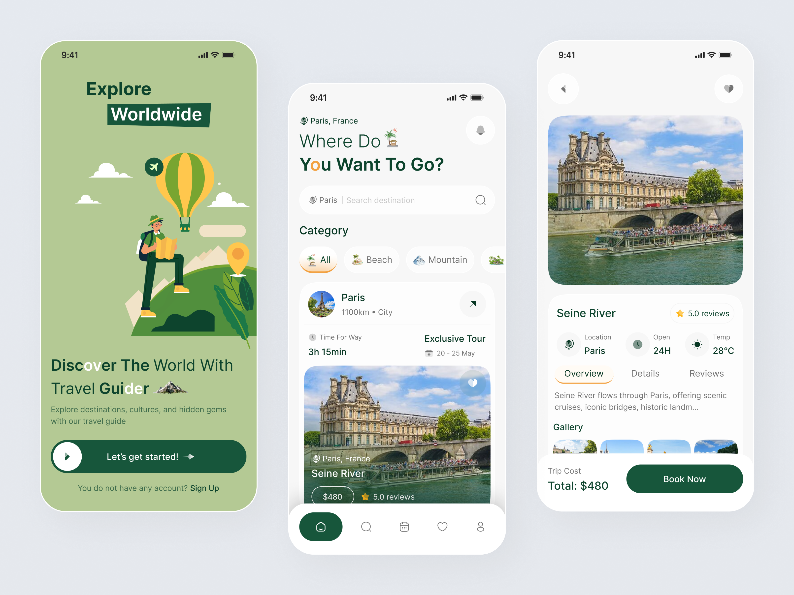 Travel Guide App – Tour Booking UI app concept booking app clean ui destination app exploration app figma design inspiration minimal ui mobile mobile app design tour booking tourism app travel app travel app design travel guide trip planner ui design