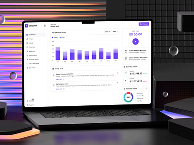 HR Management Dashboard for Payroll, Benefits animation employee management employee self service dashboard hr hr dashboard hr management hr management dashboard hr platform hr software motion payroll payroll management product design saas dashboard saas platform saas web app dashboard time tracking wavespace web app web application