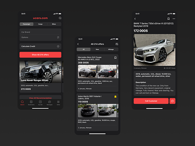 Car Sale App Concept app auto automotive buy car clean dark dark ui design fresh illustration interface ios mobile modern product sale ui uiux ux