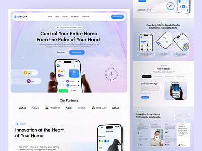 AI Smart Home App Landing Page ai ai startup artificial intelligence homepage design iot landing page modern ui smart home smart home app smart home landing page smart home ui smart home website smart living tech landing page technology ui design ux design web design website