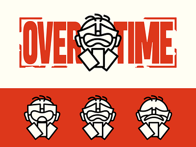 Overtime logo anxious board game branding card game face glasses head icon logo overtime sebm stamp