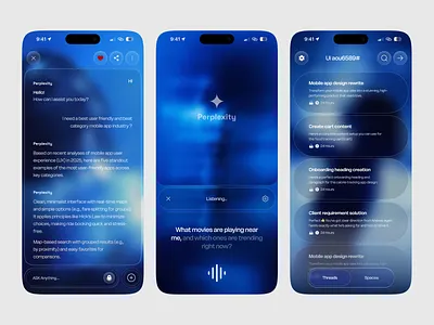 AI Mobile App Modern UI Redesign ai ai app ai app design ai mobile app ai voice minimalistic mobile mobile app mobile app design smart ai smart assistant voice recognition