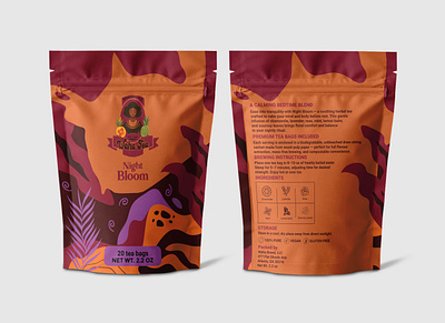 Tea Pouch Packaging Design bedtime tea beverage branding calming chamomile graphic design herbal tea illustration label design lavender leaf mockup nature organic packaging pouch design product design tea tea packaging wellness