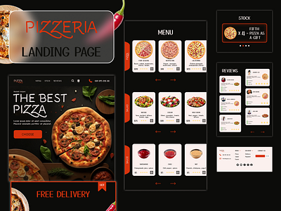 Pizzeria. Landing page concept dark theme design landing page pizzeria ui ui design ux design uxui сайт