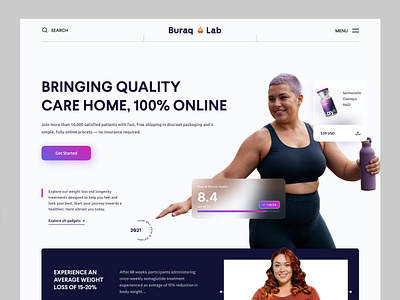 Wellness Programs clean ui digital health healthcare medical website minimal design modern landing page online clinic product design saas website telehealth user interface web design website weight loss wellness ui