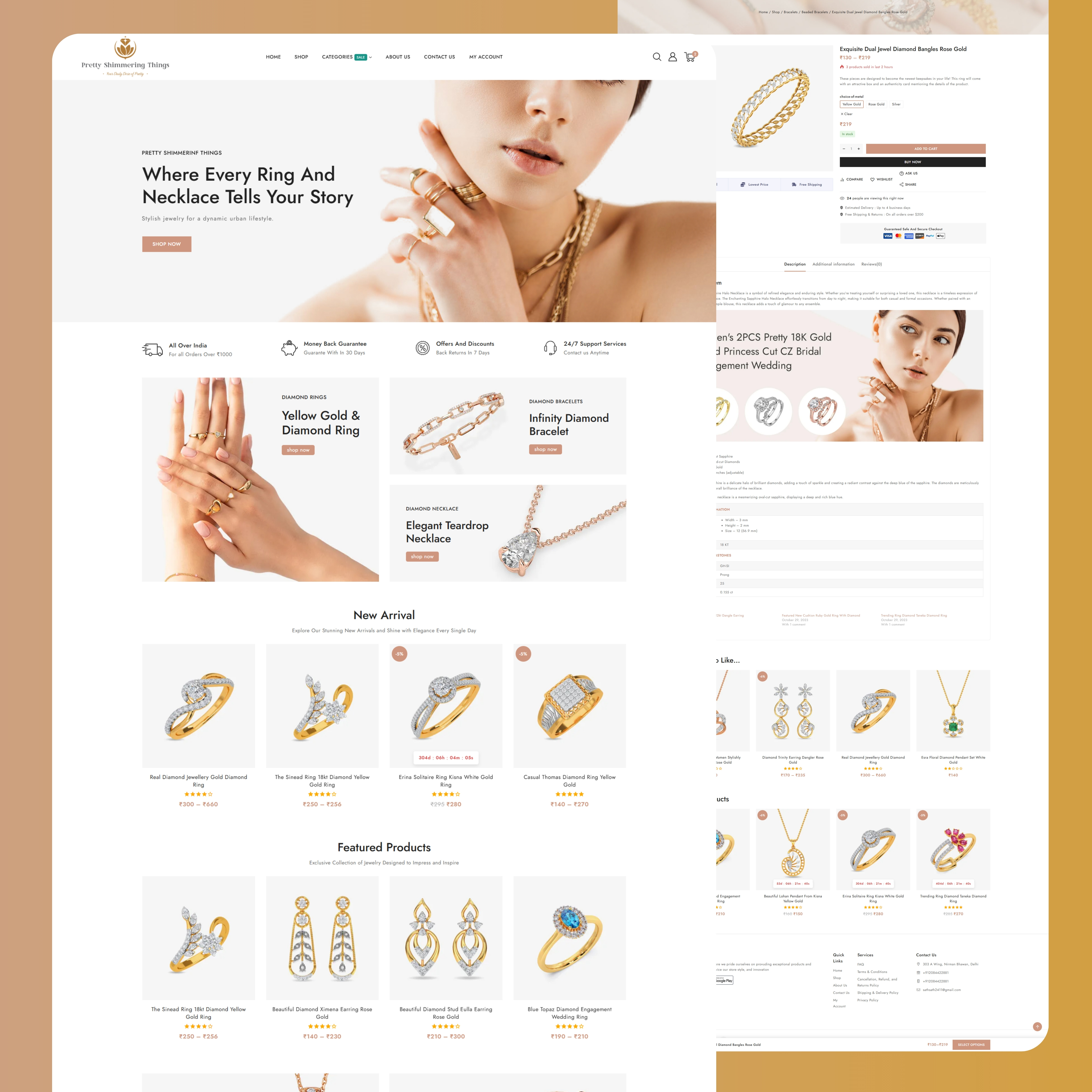 Jewelry E-commerce Website Design 3d animation branding creative design graphic graphic design illustration logo motion graphics photoshop shopify squarespace ui ux web design webflow website wix wordpress