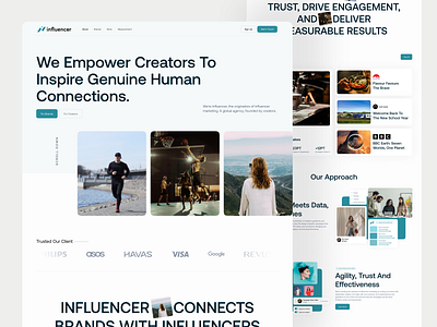Influencer - Marketing Agency Website agency design creative agency digital marketing landing page marketing marketing agency landing page marketing agency website saas saas website startup ui web design website agency website agency design