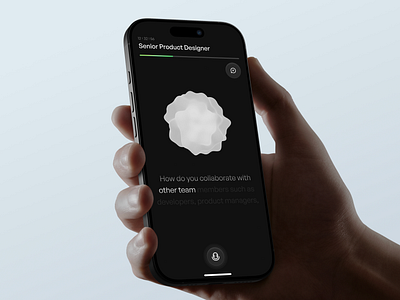 MockQuest – AI Interview Question Screen (Dark Mode UI) ai app ai interface app design clean ui dark mode ui dark ui design interaction interview app ios design minimal ui mobile app product design saas ui ui ux
