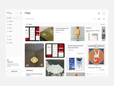 Clips app design product ui ux web app