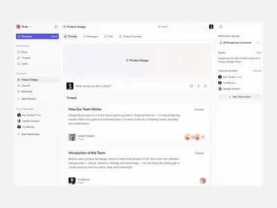 Channel app design product ui ux web app