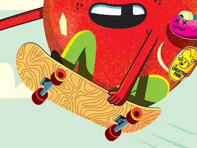 Skater design illustration illustrator skateboard the creative pain vector