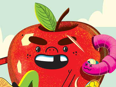 Bad Boy Club apple fruit illustration illustrator the creative pain vector worm