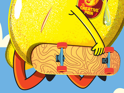 Bag of tricks branding illustration illustrator lemon skateboarding the creative pain vector