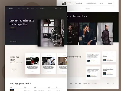 Luxury apartments website branding design landing page minimal
