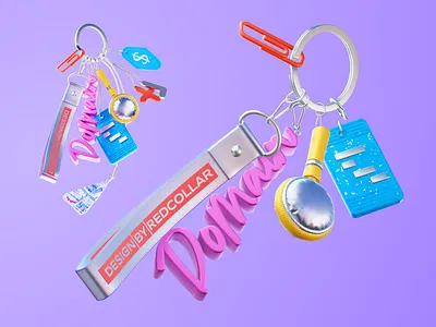3D Keychain – CGI Objects, Colorful Composition 3d 3d art 3d artist 3d concept design 3d design 3d graphics 3d illustration 3d render 3d visual blender c4d cg cg art cinema4d colorful funny illustration modern pink purple