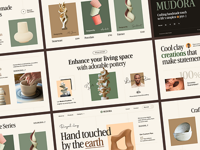 Mudora - Ecommerce Pottery Website art studio art website ceramics clay clay artist clay products clay store clay store website ecommerce handcrafted handmade homeware landing page landingpage mud pottery web design webdesign website design website designer