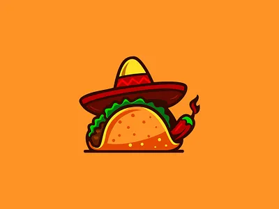 Mexican Taco Restaurant Logo Design — Spicy Sombrero Mascot branding chili pepper logo fast food food truck logo graphic design identity designer logo logo creator logo design mexican food branding mexican taco logo modern restaurant logo modern visual identity restaurant logo sombrero taco design spicy logo taco restaurant logo design taco shop branding