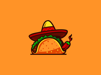 Mexican Taco Restaurant Logo Design — Spicy Sombrero Mascot branding chili pepper logo fast food food truck logo graphic design identity designer logo logo creator logo design mexican food branding mexican taco logo modern restaurant logo modern visual identity restaurant logo sombrero taco design spicy logo taco restaurant logo design taco shop branding