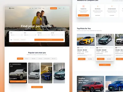 Modern Automotive Marketplace Website - UI/UX Design auto automobile automotive automotive ui car car app car booking car buy sell car landing page car marketplace car rental car shop car website ecommerce electric car marketplace website rent car shasanko creations vehicle web design