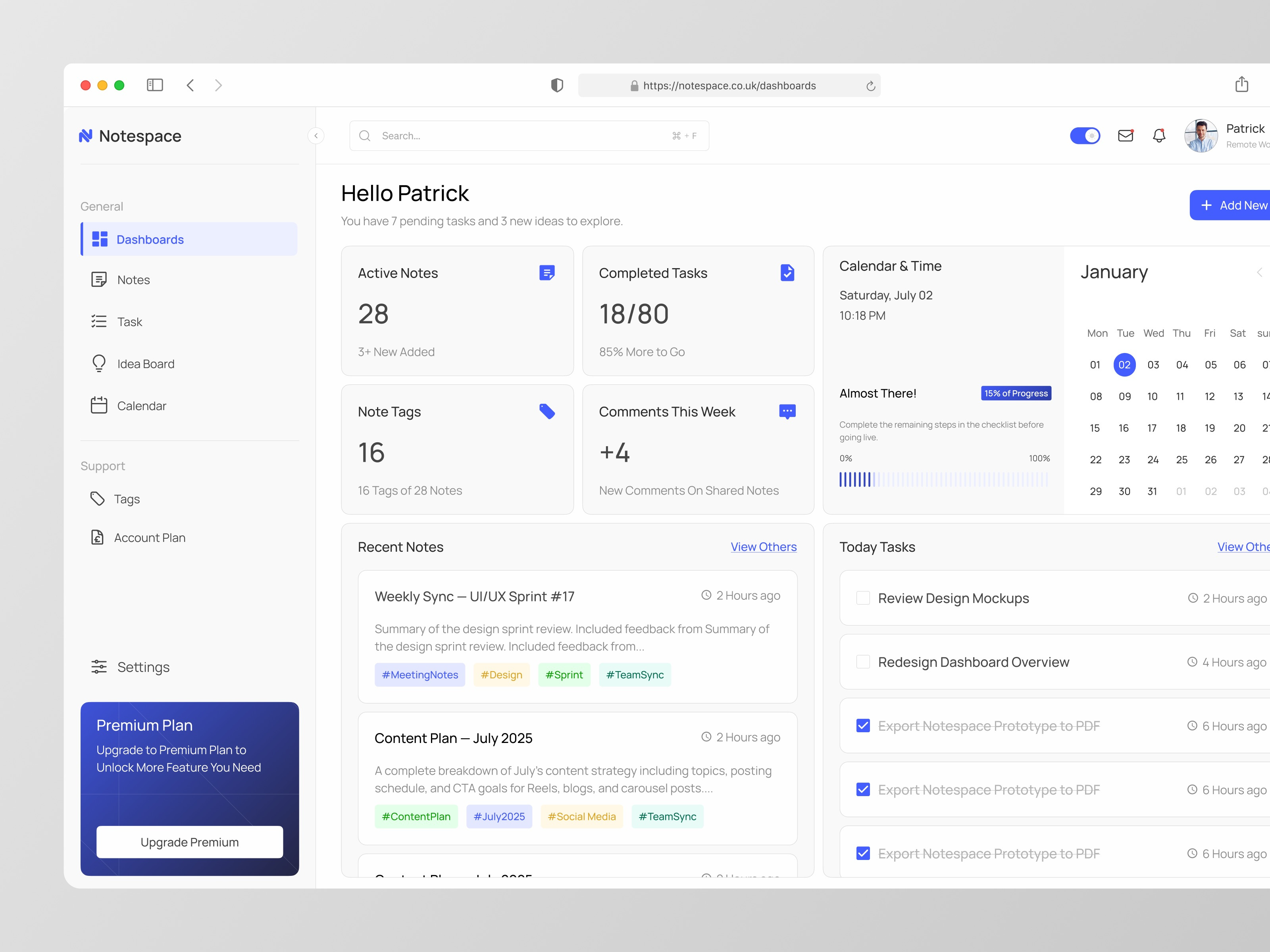 Example of Saa S Dashboard UI/UX Design For Growth