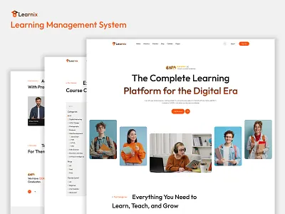 Learning Management System (LMS)Website Landing Page edtech ui education web design elearning landing page figma figma education landing page learning management system lms website design online course platform ui web design webflow webflow lms template