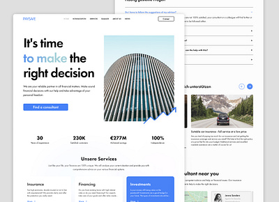 Financial Advice Home Page Website design ui ux