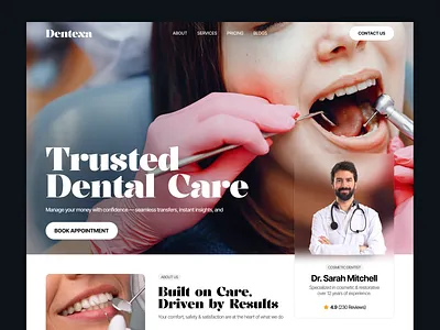 Dentist Appointment Landing Page clinic website dental dental care landing page dental logo dental website dentist doctor website health website homepage landing page medical care medical website design mobile website modern website web design inspiration website website redesign