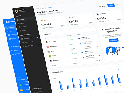 Financial Dashboard - Lookscout Design System clean dashboard design layout saas ui user interface ux web application webapp