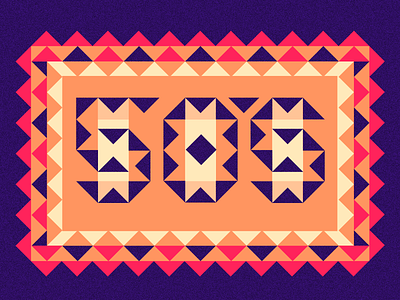 50's 50 colors geometric illustration lettter logo retro