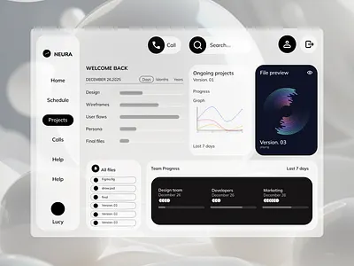 NEURA - Project Management Dashboard UI Concept dashboard dashboardui figma saas ui uiux ux