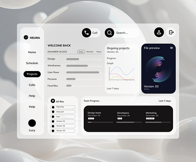 NEURA - Project Management Dashboard UI Concept dashboard dashboardui figma saas ui uiux ux
