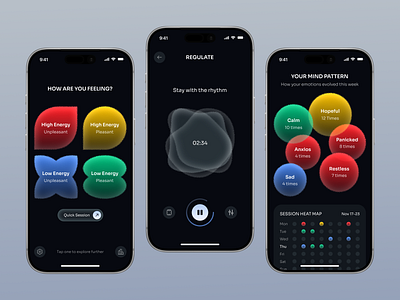 VYRA — Nervous System Reset App app design application design mental health mood tracker app ui uiux ux web web design wellbeing