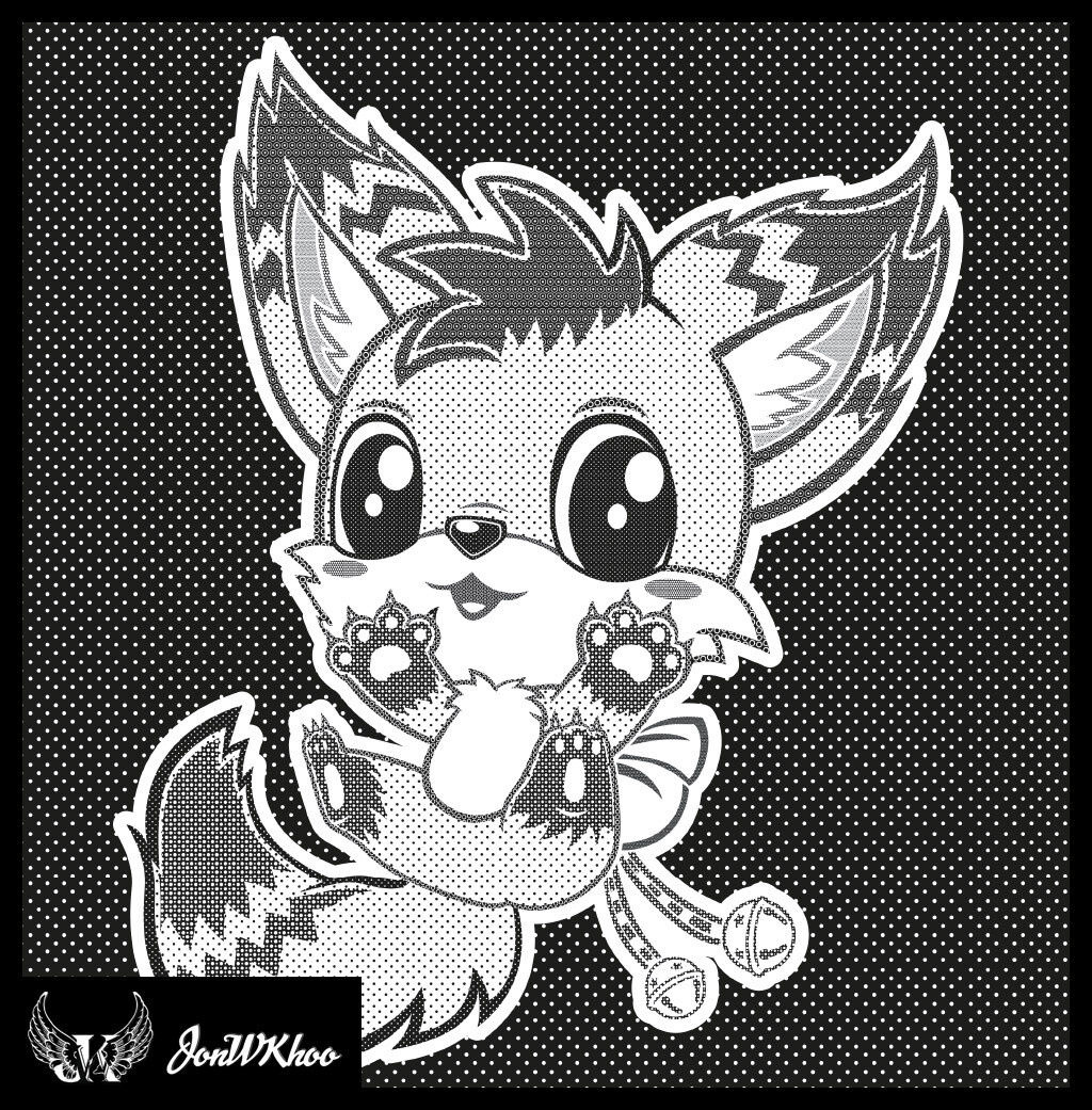 2D Black and White 2020 | Design Principles 2d design alisterkin black white cartoon cute design principles digital@d foxtails furry han chiang college jonwkhoo mascot