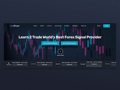 Learn 2 Trade. Affiliate & Trading. Hero Screen Animation. animation candlestick chart candlestick chart animation crypto forex trading trading platform trading stats ui ui animation uxui web design website