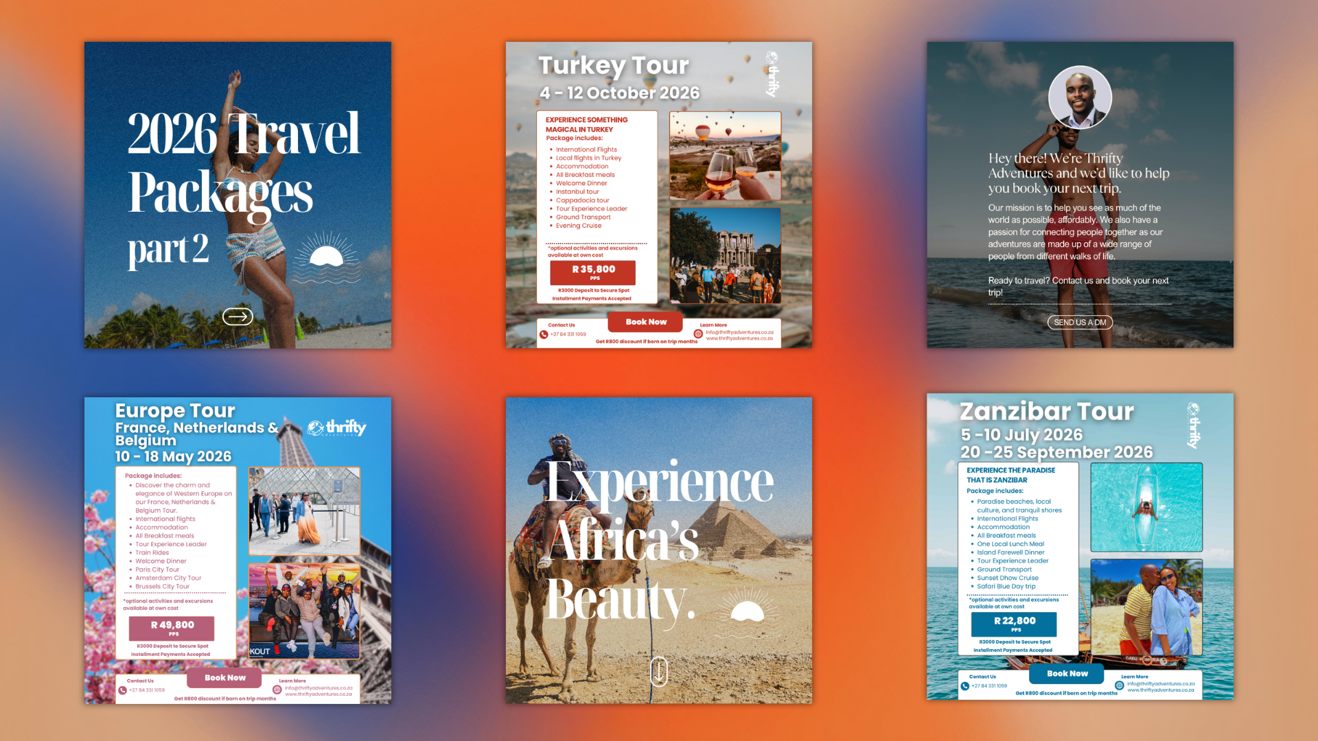 Thrifty Travel Adventures: Social Media & Ad Graphics branding graphic design social media
