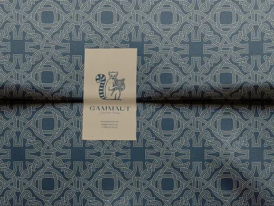 Gammaut Logo + Pattern Mockup animal brand design brand identity branddesign branding branding design geometric hand drawn identity design illustration instrument lemur logo logo design lyre mascot music pattern vintage visual identity