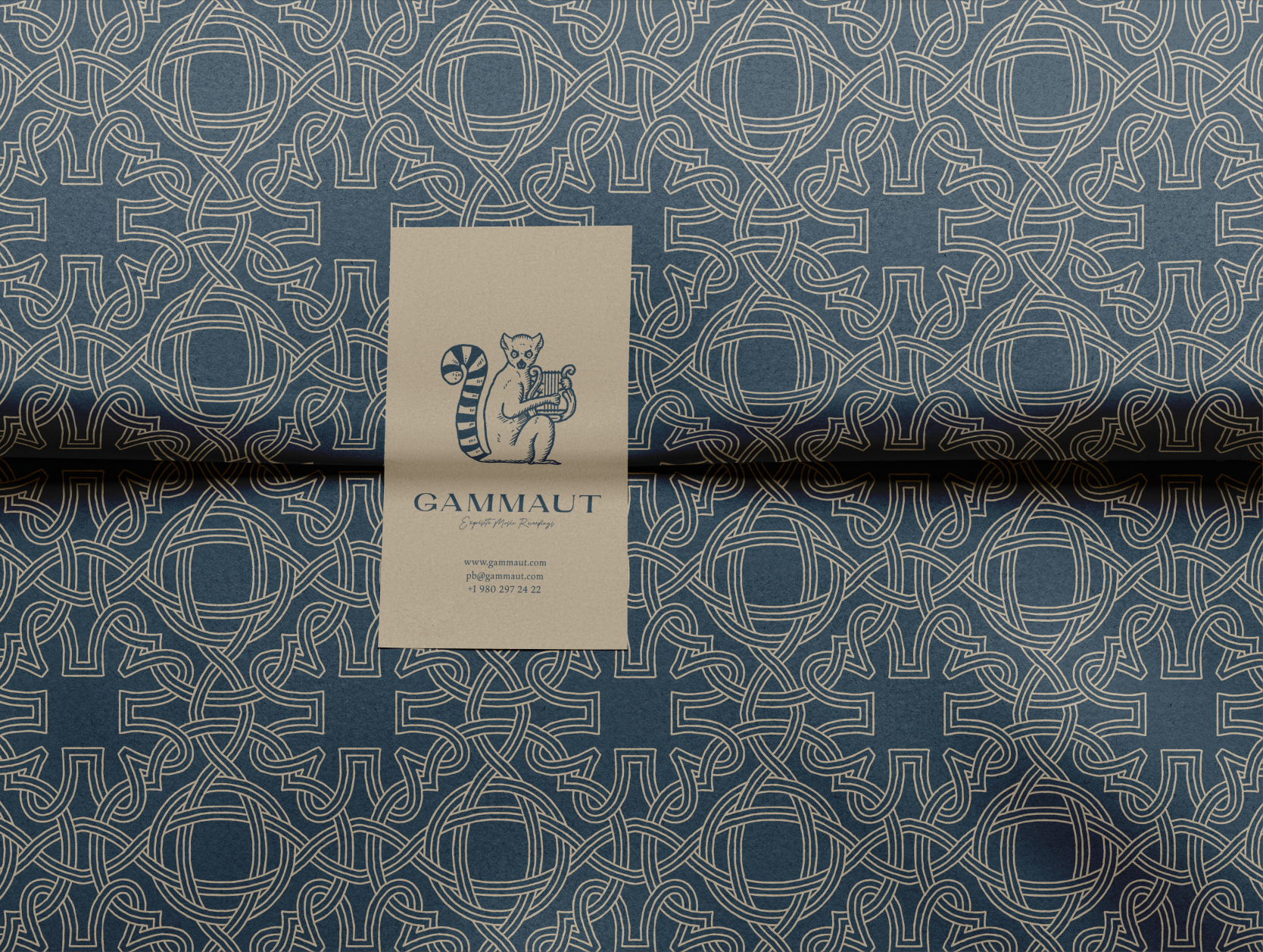 Example of Gammaut Logo + Pattern Mockup