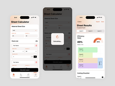 Wood Slab Measurement App Design app app design app ui calculate material calculator app carpenters measurement app mobile mobile app mobile app design mobile app ui modern design product design slab measurement app ui ux wood wood slab
