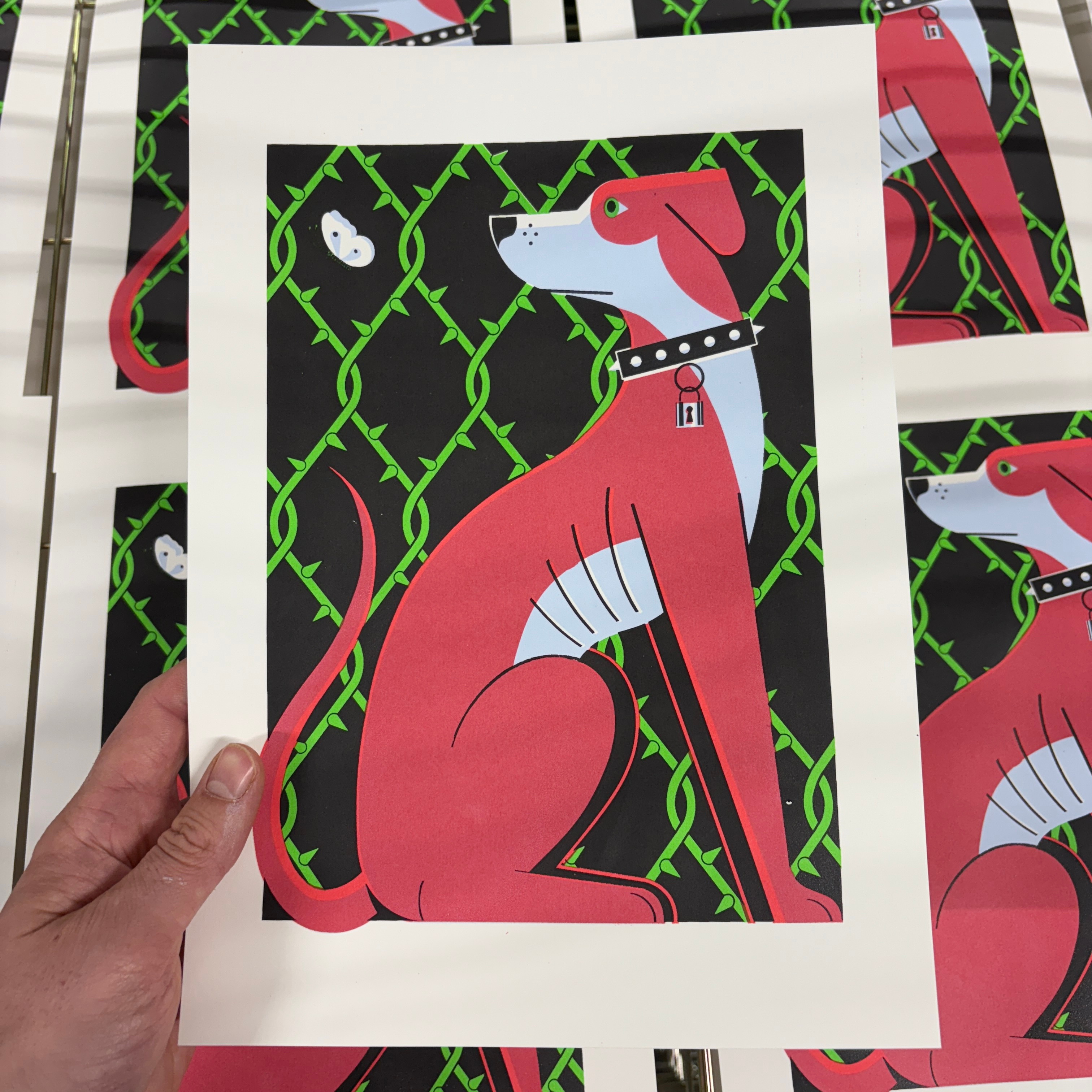 The hound 2025 Screen print colour design editorial illustration illustration print print making screen print