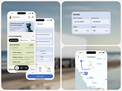 Smart Logistics App interactive map logistics mobile app ui ui design ux design