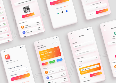 Next-Gen Crypto Mobile Wallet uiux Design application bitcoin branding crypto cryptowallet designer mansoorgull mobileapp screens uiux