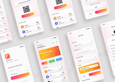 Next-Gen Crypto Mobile Wallet uiux Design application bitcoin branding crypto cryptowallet designer mansoorgull mobileapp screens uiux