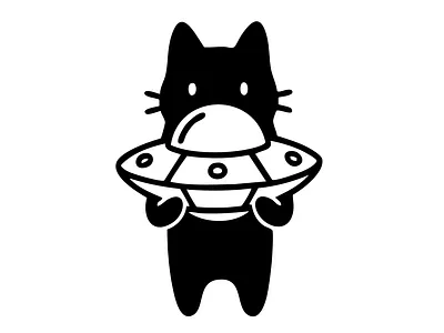 Bringing home stuff cat catufo design graphic design illustration illustration art logo minimalistic ufo vector