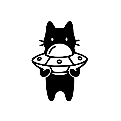 Bringing home stuff cat catufo design graphic design illustration illustration art logo minimalistic ufo vector