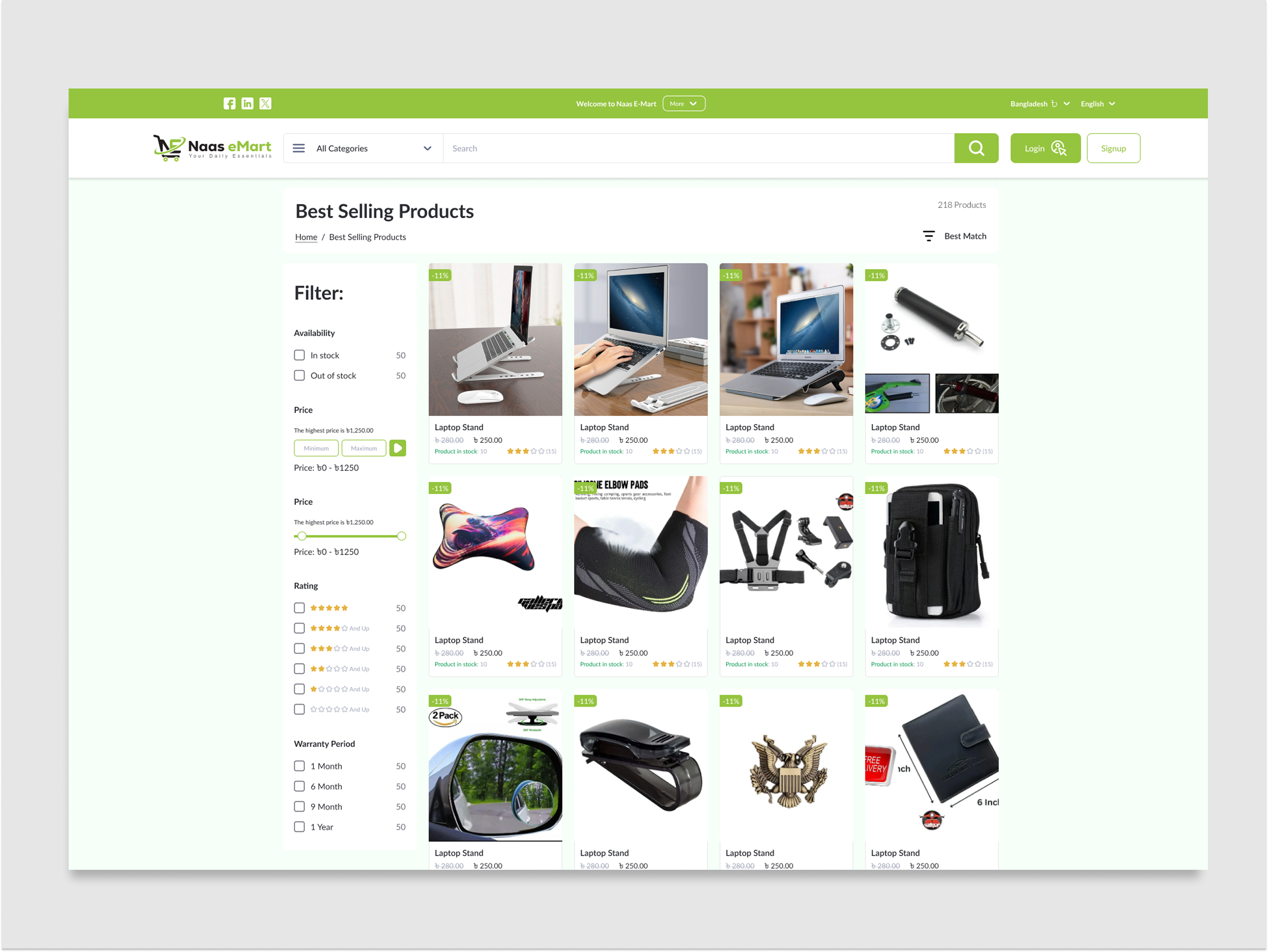 Example of Grocery & E Mart App UI/UX Design