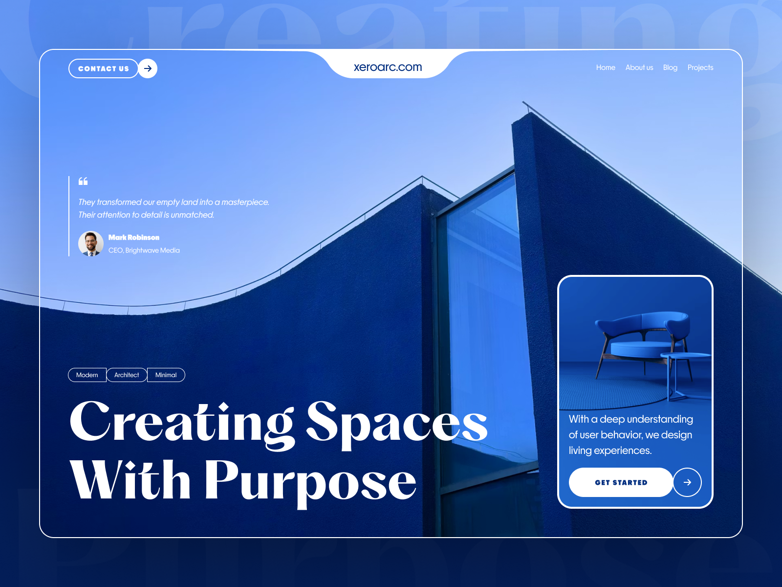 Architecture Company Website Design agency architect architecture business clean header hero interior design landing page minimal modern property real estate ui ux web design website