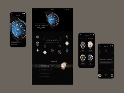 Luxury Watch Website UI | Dark Mode Ecommerce Design clean ui dark mode ecommerce ecommerce app fashion website high end design luxury ui mobile ui modern ui premium design product page product showcase ui design watch website web design