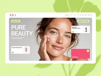 AURA — Natural Skincare E-commerce Concept beauty clean interface concept cosmetics ecommerce figma first page hero section minimalism skincare ui ux web web design