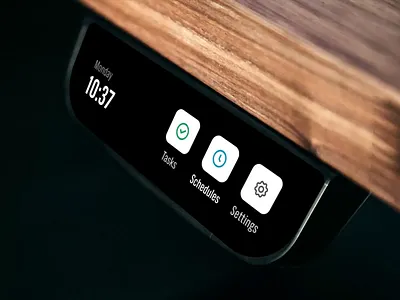 Smart desk session browse desk focus focus session iot menu motion motion graphics navigation pomodoro pomodoro timer preference schedule scheduling smart desk time management timer transition ui animation work