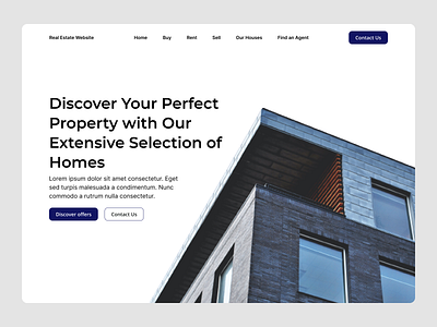 Real Estate Concept Website blue landing page landing page design real estate real estate design real estate landing page real estate website ui ux websdesign website design white